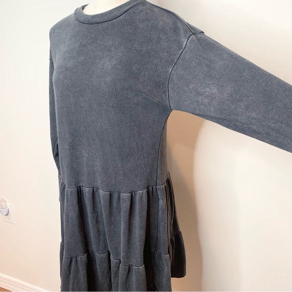 Target Wild Fable Distressed Mineral Wash Tiered Babydoll Sweatshirt Dress - Picture 4 of 11